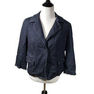 Talbot's Women's sz 10 Blue Denim Jean Jacket Blazer - Gently Used